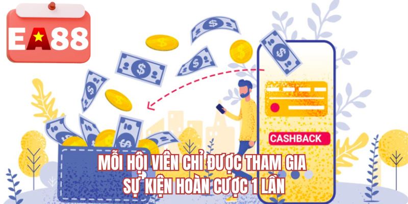 Mỗi hội viên chỉ được tham gia sự kiện hoàn cược 1 lần 